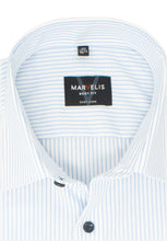 Laden Sie das Bild in den Galerie-Viewer, Businesshemd - Body Fit - Langarm - Gestreift - Blau