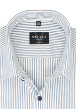 Laden Sie das Bild in den Galerie-Viewer, Businesshemd - Body Fit - Langarm - Gestreift - Marine
