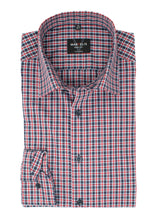 Laden Sie das Bild in den Galerie-Viewer, Businesshemd - Body Fit - Langarm - Kariert - Rot/Blau