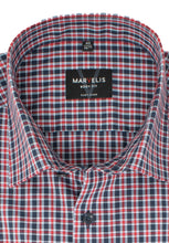 Laden Sie das Bild in den Galerie-Viewer, Businesshemd - Body Fit - Langarm - Kariert - Rot/Blau