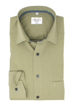 Laden Sie das Bild in den Galerie-Viewer, Businesshemd - Modern Fit - Langarm - Einfarbig - Olive