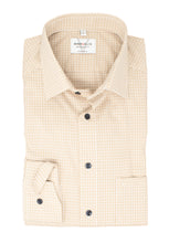 Laden Sie das Bild in den Galerie-Viewer, Businesshemd - Modern Fit - Langarm - Kariert - Beige
