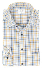 Laden Sie das Bild in den Galerie-Viewer, Businesshemd - Modern Fit - Langarm - Kariert - Blau/Gelb