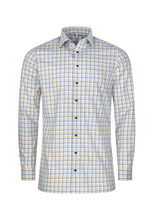 Laden Sie das Bild in den Galerie-Viewer, Businesshemd - Modern Fit - Langarm - Kariert - Blau/Gelb