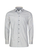 Laden Sie das Bild in den Galerie-Viewer, Businesshemd - Modern Fit - Langarm - Kariert - Blau/Gelb