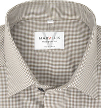 Laden Sie das Bild in den Galerie-Viewer, Businesshemd - Modern Fit - Langarm - Kariert - Braun