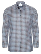 Laden Sie das Bild in den Galerie-Viewer, Businesshemd - Modern Fit - Langarm - Kariert - Braun/Blau/Weiß