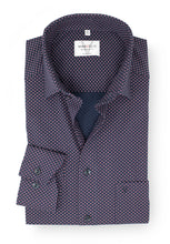Laden Sie das Bild in den Galerie-Viewer, Businesshemd - Modern Fit - Langarm - Muster - Bordeaux