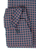 Laden Sie das Bild in den Galerie-Viewer, Businesshemd - Modern Fit - Langarm - Muster - Dunkelblau/Rot