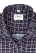 Laden Sie das Bild in den Galerie-Viewer, Businesshemd - Modern Fit - Langarm - Muster - Dunkelblau/Rot