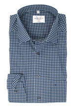 Load image into Gallery viewer, Businesshemd - Modern Fit - Langarm - Muster - Dunkelblau/Weiß