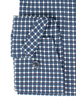 Load image into Gallery viewer, Businesshemd - Modern Fit - Langarm - Muster - Dunkelblau/Weiß