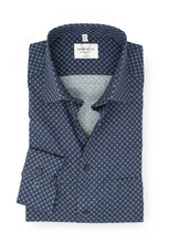 Laden Sie das Bild in den Galerie-Viewer, Businesshemd - Modern Fit - Langarm - Muster - Marine