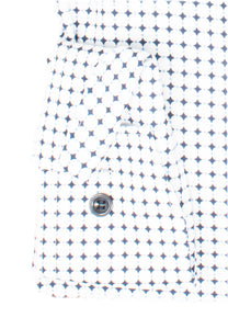 Businesshemd - Modern Fit - Langarm - Muster - Weiß/Blau