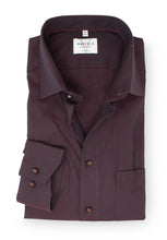 Laden Sie das Bild in den Galerie-Viewer, Businesshemd - Modern Fit - Langarm - Struktur - Bordeaux