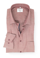 Laden Sie das Bild in den Galerie-Viewer, Businesshemd - Modern Fit - Langarm - Struktur - Rot