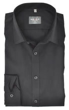 Laden Sie das Bild in den Galerie-Viewer, Businesshemd - Super Slim Fit - Langarm - Einfarbig - Schwarz