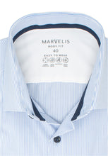 Laden Sie das Bild in den Galerie-Viewer, Easy To Wear Hemd - Body Fit - Langarm - Gestreift - Blau