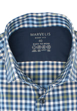 Laden Sie das Bild in den Galerie-Viewer, Easy To Wear Hemd - Body Fit - Langarm - Kariert - Grün/Blau
