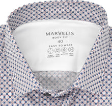 Laden Sie das Bild in den Galerie-Viewer, Easy To Wear Hemd - Body Fit - Langarm - Muster - Blau/Rot