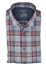 Laden Sie das Bild in den Galerie-Viewer, Easy To Wear Hemd - Body Fit - Langarm - Kariert - Blau/Rot