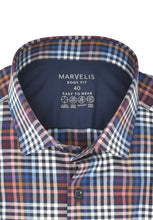 Laden Sie das Bild in den Galerie-Viewer, Easy To Wear Hemd - Body Fit - Langarm - Kariert - Blau/Rot