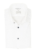 Laden Sie das Bild in den Galerie-Viewer, Easy To Wear Hemd - Body Fit - Langarm - Punkte - Weiß