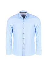 Laden Sie das Bild in den Galerie-Viewer, Easy To Wear Hemd - Body Fit - Langarm - Struktur - Hellblau