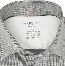 Laden Sie das Bild in den Galerie-Viewer, Easy To Wear Hemd - Body Fit - Langarm - Struktur - Schwarz