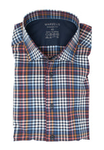 Laden Sie das Bild in den Galerie-Viewer, Easy To Wear Hemd - Modern Fit - Langarm - Kariert - Blau/Rot