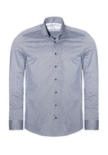 Laden Sie das Bild in den Galerie-Viewer, Easy To Wear Hemd - Modern Fit - Langarm - Struktur - Dunkelblau