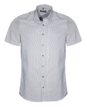 Laden Sie das Bild in den Galerie-Viewer, Kurzarmhemd - Body Fit - Gestreift - Dunkelblau