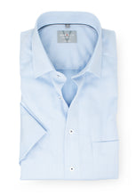 Laden Sie das Bild in den Galerie-Viewer, Kurzarmhemd - Comfort Fit - Struktur - Bleu
