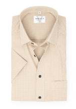 Laden Sie das Bild in den Galerie-Viewer, Kurzarmhemd - Modern Fit - Kariert - Beige