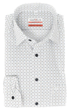 Laden Sie das Bild in den Galerie-Viewer, Businesshemd - Modern Fit - Langarm - Muster - Blau/Khaki/Weiß