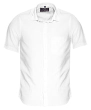 Laden Sie das Bild in den Galerie-Viewer, Kurzarmhemd - Casual Fit - Kurzarm - Einfarbig - Weiß