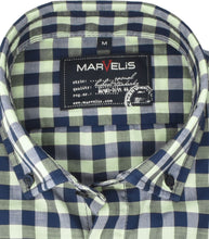 Laden Sie das Bild in den Galerie-Viewer, Kurzarmhemd - Casual Fit - Kurzarm - Kariert - Dunkelblau/Hellgrün