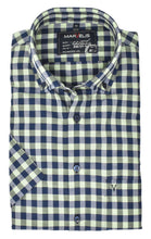 Laden Sie das Bild in den Galerie-Viewer, Kurzarmhemd - Casual Fit - Kurzarm - Kariert - Dunkelblau/Hellgrün