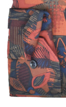 Laden Sie das Bild in den Galerie-Viewer, Businesshemd - Body Fit - Langarm - Muster - Rostbraun/Blau