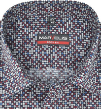 Laden Sie das Bild in den Galerie-Viewer, Businesshemd - Body Fit - ELA - Muster - Bordeaux/Blau/Weiß