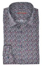 Laden Sie das Bild in den Galerie-Viewer, Businesshemd - Body Fit - ELA - Muster - Bordeaux/Blau/Weiß