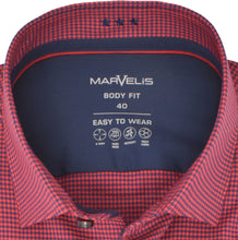 Laden Sie das Bild in den Galerie-Viewer, Easy To Wear Hemd - Body Fit - Langarm - Kariert - Rot