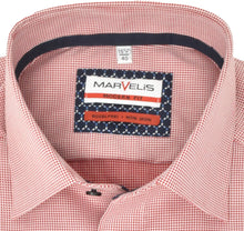 Laden Sie das Bild in den Galerie-Viewer, Businesshemd - Modern Fit - Langarm - Struktur - Rot