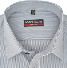 Laden Sie das Bild in den Galerie-Viewer, Businesshemd - Body Fit - Langarm - Gestreift - Dunkelblau