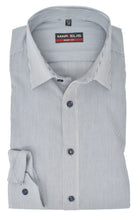 Laden Sie das Bild in den Galerie-Viewer, Businesshemd - Body Fit - Langarm - Gestreift - Dunkelblau