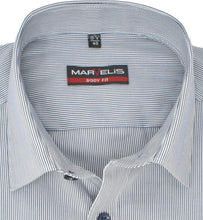 Laden Sie das Bild in den Galerie-Viewer, Kurzarmhemd - Body Fit - Gestreift - Dunkelblau