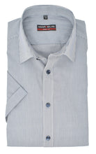 Laden Sie das Bild in den Galerie-Viewer, Kurzarmhemd - Body Fit - Gestreift - Dunkelblau