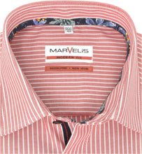 Laden Sie das Bild in den Galerie-Viewer, Businesshemd - Modern Fit - Langarm - Gestreift - Rot