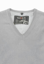 Laden Sie das Bild in den Galerie-Viewer, Pullover - Casual Fit - V-Ausschnitt - Einfarbig - Grau