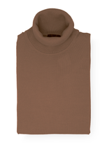 Laden Sie das Bild in den Galerie-Viewer, Rollkragenpullover - Casual Fit - Merino - Einfarbig - Braun
